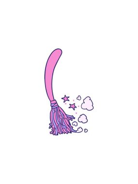 Cadılar Bayramı cadı süpürgesinin yıldız patlaması etkisi animasyonu