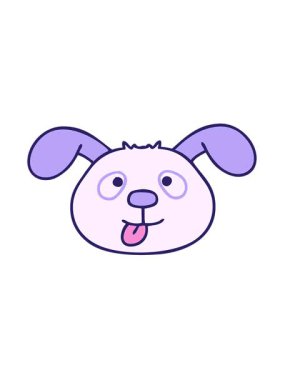 Garip bir çizgi film köpek suratının hareketli animasyonu