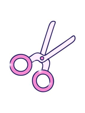 Bir makas karikatürünün ışıltı etkisi