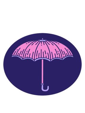 bir şemsiye tasarımının ikonik dövme tarzının hareketli animasyonu