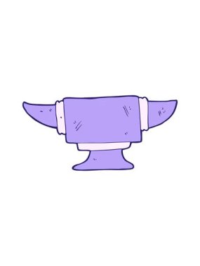 Çizgi film demircisi Örs 'ün titreyen hareketi