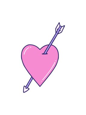 ok ve kalbin ikonik dövme şeklindeki karikatürünü bob ve duraklat