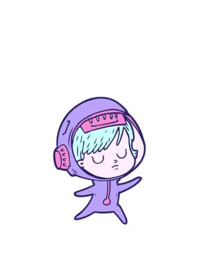 Çizgi film astronot kadın imajının canlandırılması