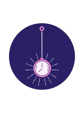 Dövme stili altın cep saati simgesinin hareketli animasyonu