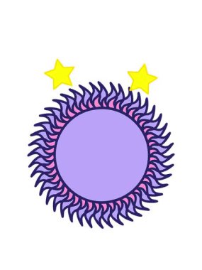 dönen yıldızlar parlayan güneşin görüntüsünün animasyonu