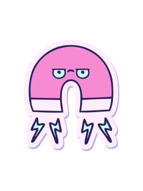 Şirin bir çizgi film mıknatısının çıkartmasını salla ve duraklat