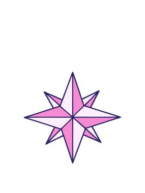 Bir yıldızın neon ikonik dövme görüntüsünün animasyonunu genişletiyor