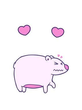 Kafası ağrıyan çizgi film ayısının dönen kalpleri.