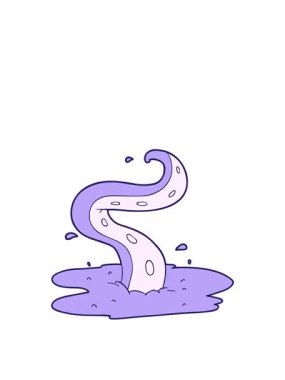 Çizgi film dokunaçlarının zıplama hareketi canlandırması