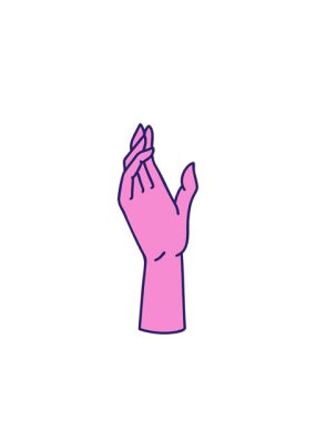 Yanıp sönen radyal çizgiler geleneksel bir el şeklinde dövme animasyonu