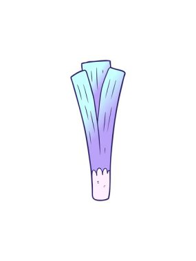 Dikkat çekici karikatür organik pırasa animasyonu