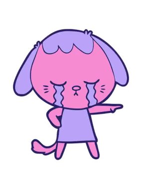 Ağlayan köpeğin titreyen hareketli animasyonu