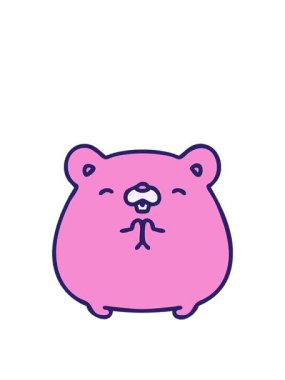 Evcil bir hamstırın çizgi filminin zıplama hareketi.