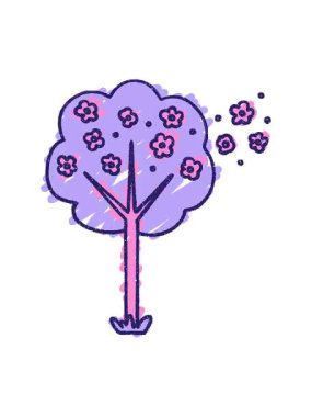 Ağaç Tebeşir illüstrasyonunun titreyen animasyonu