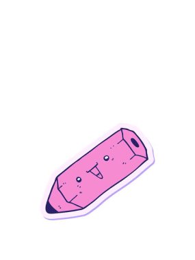 Sevimli çizgi film kaleminin animasyonunu büyütüyorum.