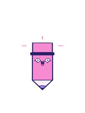 bir kalemin gölgelendirilmiş çizgi filminin hareketli animasyonu