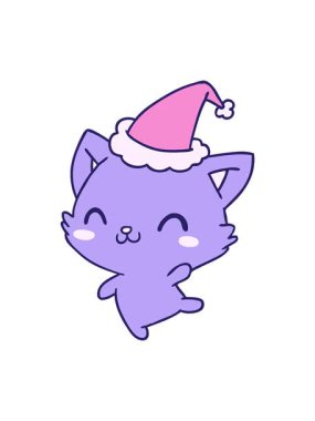 Parlak ışık efekti Kawaii kedisinin çizilmiş el animasyonu.