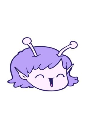 Uzaylı uzay kızının yüz tasarımının hareketli animasyonu