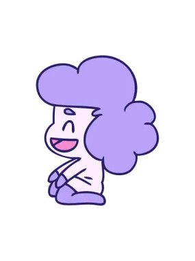 Kawaii uzaylı bir kızın karikatür çiziminin animasyon efekti