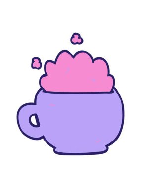 karikatür karikatür karalama köpüklü lattenin canlandırma efekti