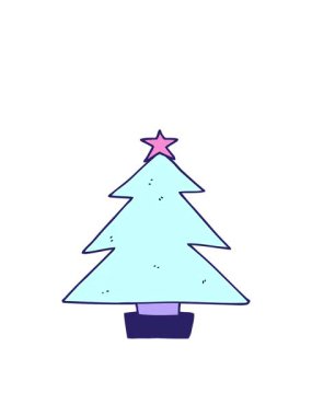 Noel ağacı çiziminin hareketli animasyonu