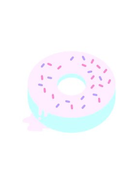 Lezzetli bir buzlu çöreğin Düz Çizimi 'nin dikkat çekici animasyonu