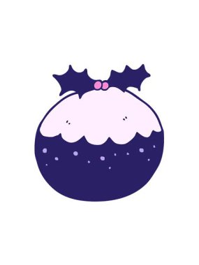 Karikatür Noel pudinginin titreşimli animasyonu