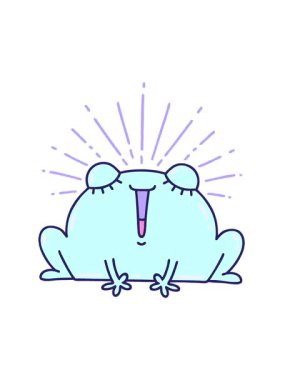 Geleneksel dövme stili mutlu kurbağanın titreşimli animasyonu