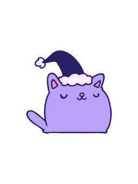 Kawaii kedisinin yılbaşı çizgi filminin radyoaktif parlayan animasyonu