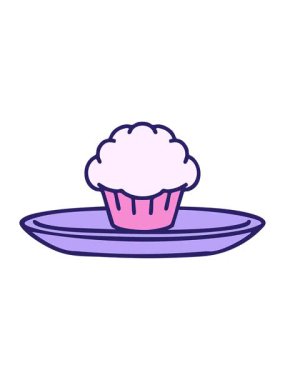 Geleneksel Brezilya hindistancevizi mantarı tatlısı tabakta hareketli animasyon çizimi