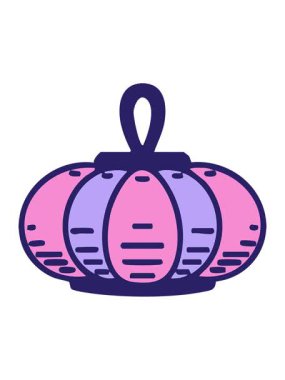 Japon tarzı geleneksel olarak yapılmış asılmış bir fenerin ışık efekti.