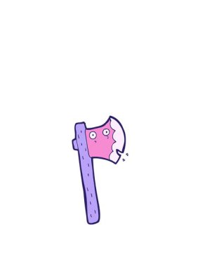 Çizgi film baltasının zıplama hareketi