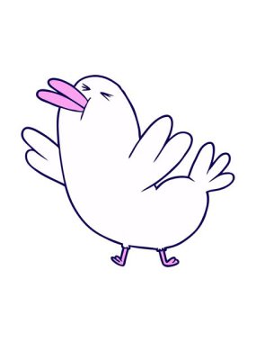 neon ışık efektleri retro bir kuşun çizgi filmi