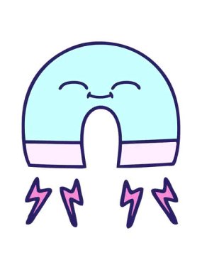 Şirin mıknatıs karikatürünün pixelize etkisi canlandırması