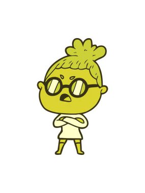 Sinirli kadın çiziminin renk değişimi