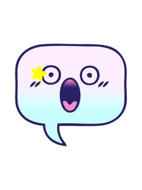 Parıldayan yıldızlar, konuşma baloncuğunun gölgeli çizgi filminin animasyonunu etkiler.