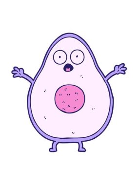 Avokado çizgi filminin hareketli animasyonunu oynat