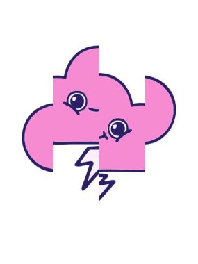 Bir fırtına bulutunun çizgi roman tarzının bölünmüş hareket animasyonu