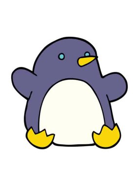 Titreyen çizgi film animasyonu. Karalama Noel pengueni.