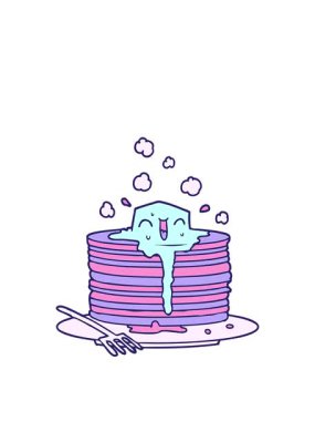 Lezzetli krep yığınının animasyonunu genişletiyorum.