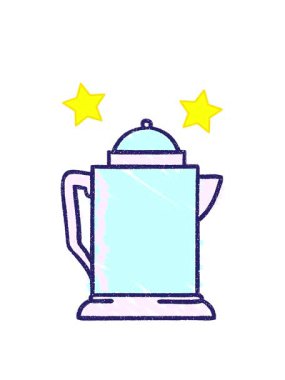 Kahve Kazanı Tebeşirinin dönen yıldız animasyonu Çizim