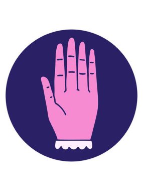 Bir el simgesinin ikonik dövme stili görüntüsünün hareketli animasyonu