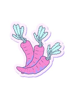 Bir çizgi film havucunun çıkartmasının canlandırma efektini göster