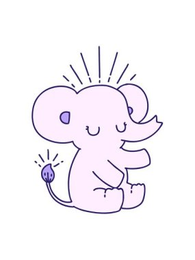 Geleneksel dövmeli şirin filin hareketli animasyonu