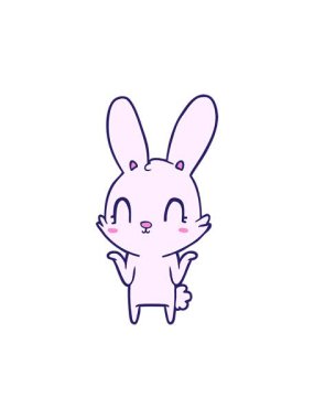 Sevimli çizgi film tavşan tasarımının dikkat çekici animasyonu