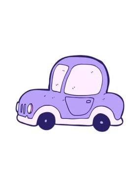 Çizgi film arabasının titreşimli animasyonu