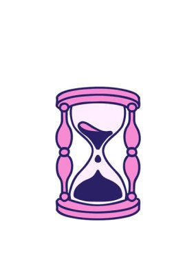 Bir dövmenin hareketli animasyonu geleneksel bir saat camı tarzında.