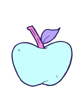 Elma çizgi film tasarımının basınçlı animasyonu