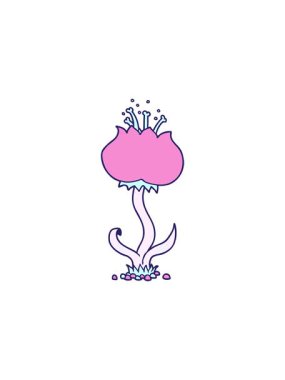 Çizgi film egzotik çiçeğinin canlandırma etkisi