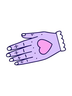 Bir el simgesinin neon ışık efekti canlandırması